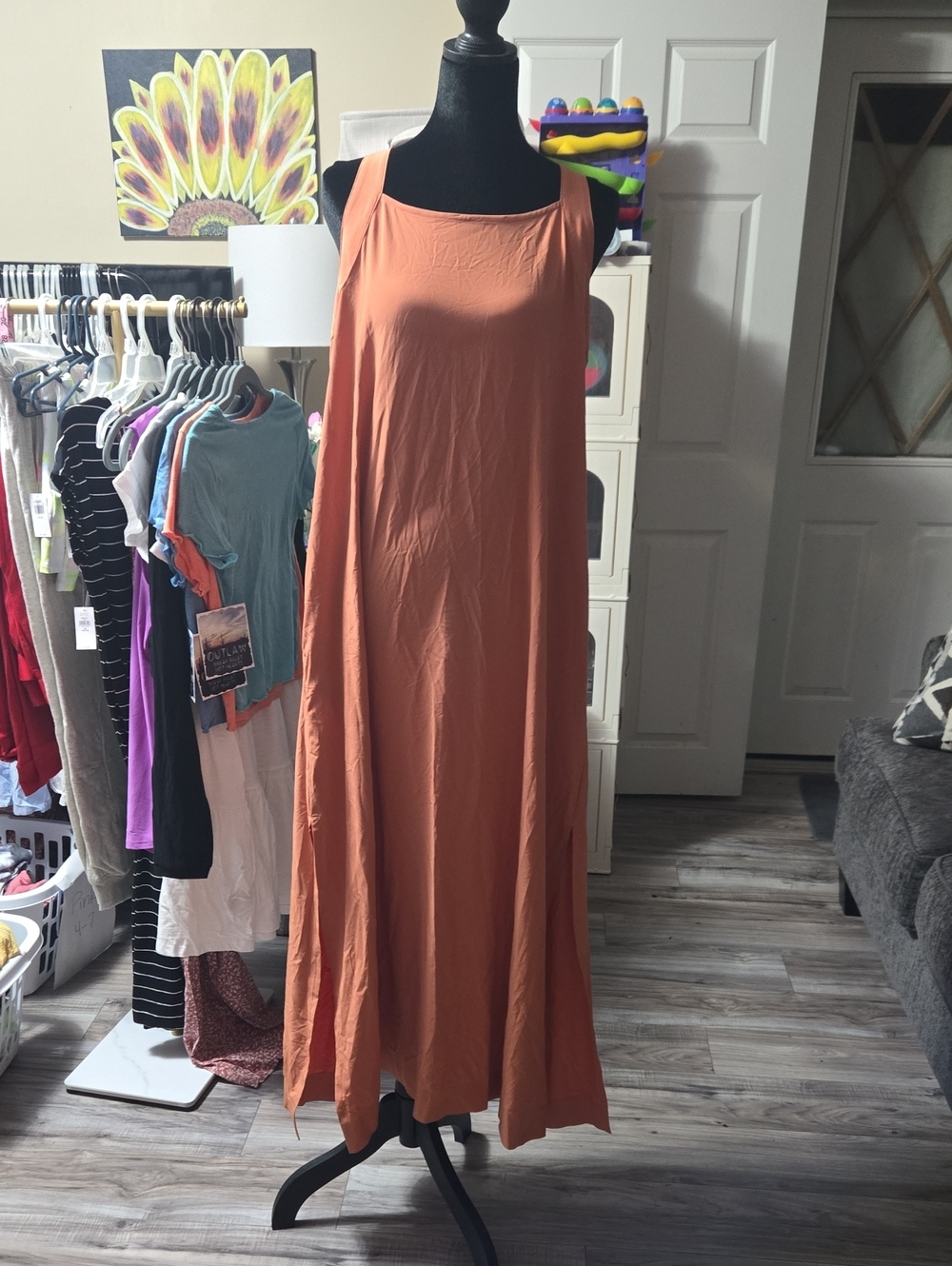 Athleta Sleeveless Maxi Dress in Rust Orange